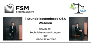 1 Stunde kostenloses COVID 19 Rechtsberatungs Webinar Auswirkungen auf Handel Vertrieb 2