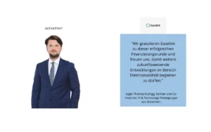 schonherr berat elektromobilitats start up easelink bei series a finanzierung in hohe von eur 83 mio titel